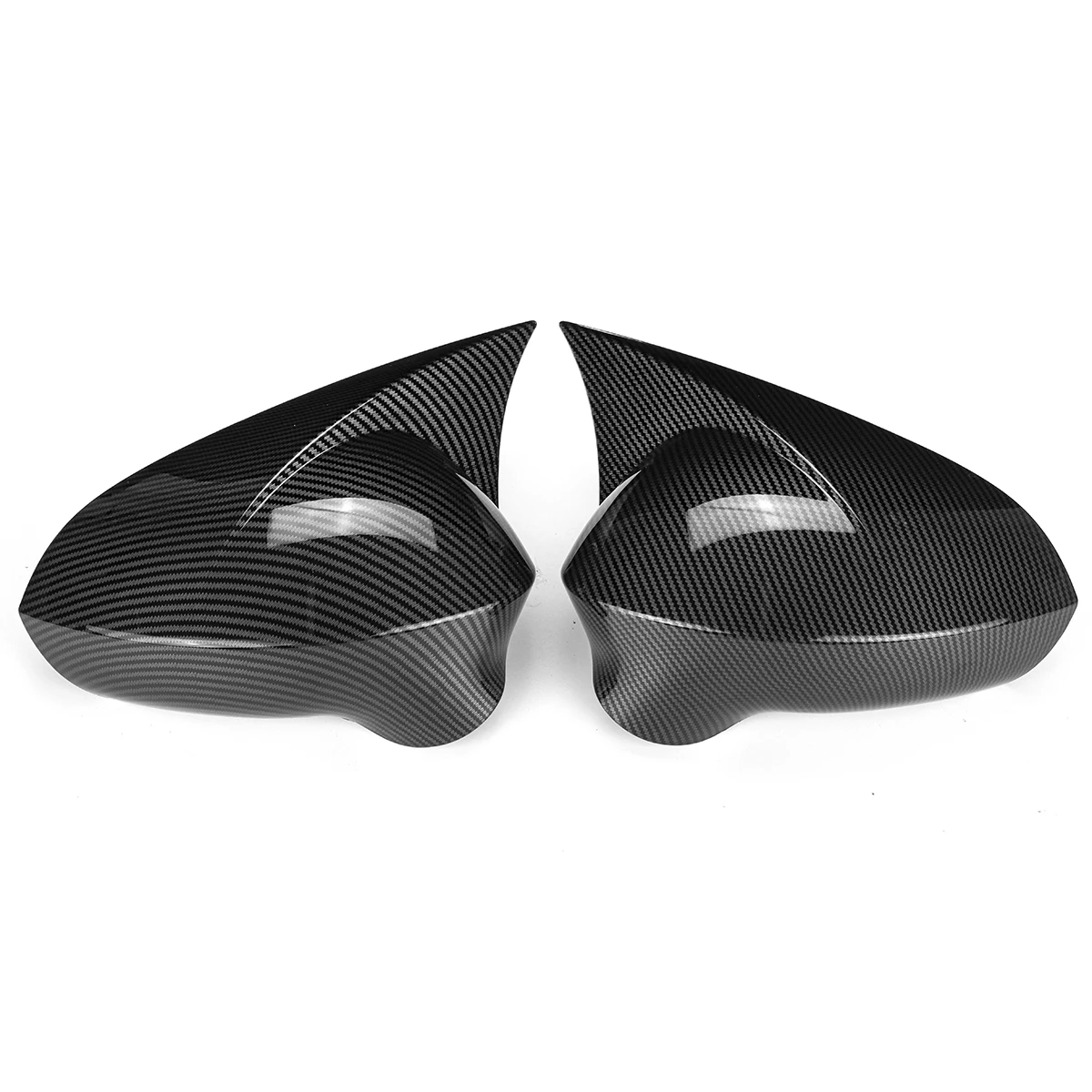 Glänzend schwarz/Carbonfaser-Look Rückspiegelabdeckungen Kappen für Seat Leon MK2 1P Ibiza MK4 6J 2008–2017 Spiegelgehäuseabdeckung – Detail 4