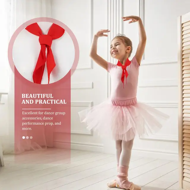 2 Pcs Red Scarf Kids Dancing Prop Fourth Edition Scarfs for Children Triangle Cloth Neck 2