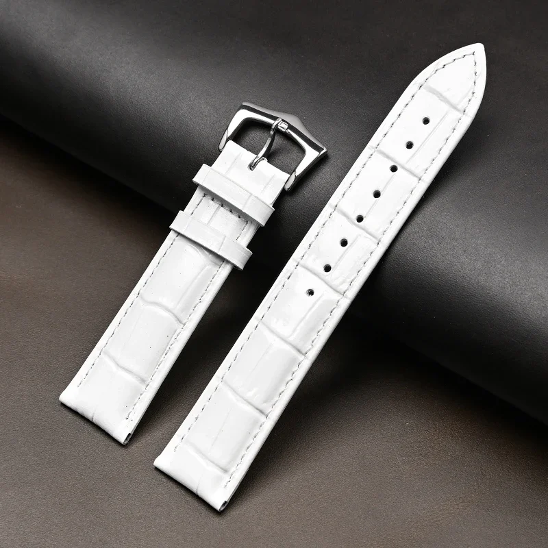 Premium Calfskin Leather Watch Strap with Steel Pin Buckle