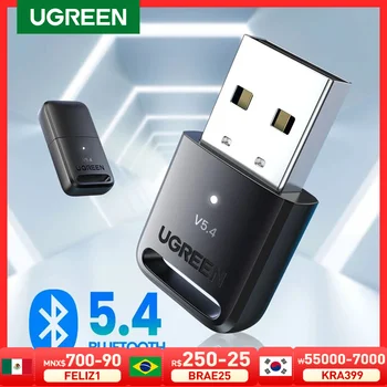 UGREEN 2 in 1 USB Bluetooth 5.0 PC 스피커 용 동글 어댑터 무선 마우스 음악 오디오 수신기 송신기 Bluetooth 5.0