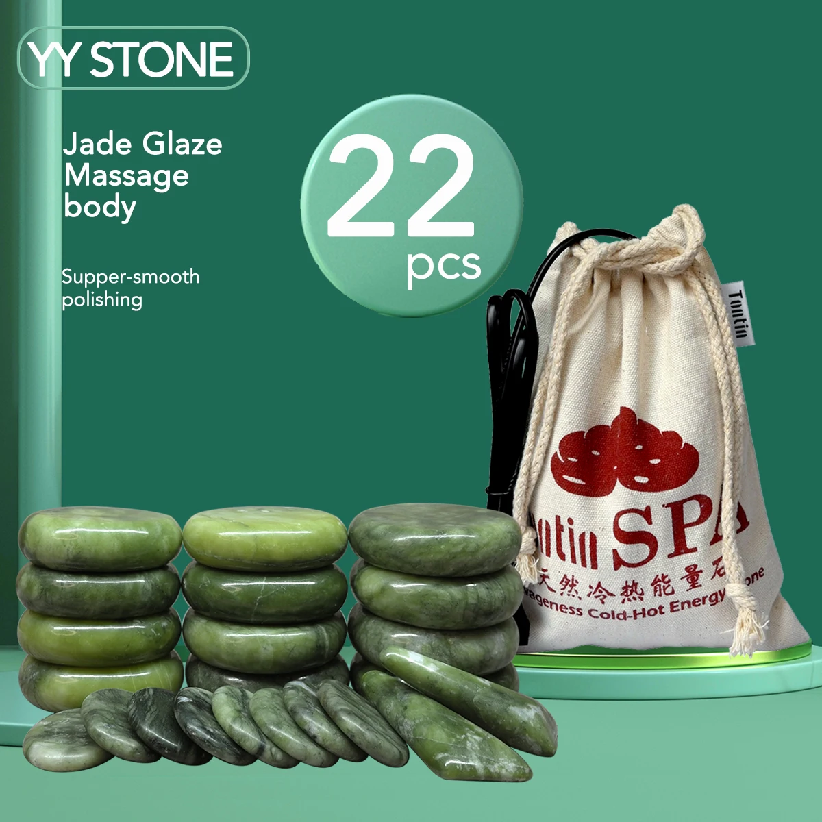 

Tontin нефритовый глазурь горячий камень массажный набор спа-массажер камень для салона красоты массажные горячие камни для массажа позвоночника