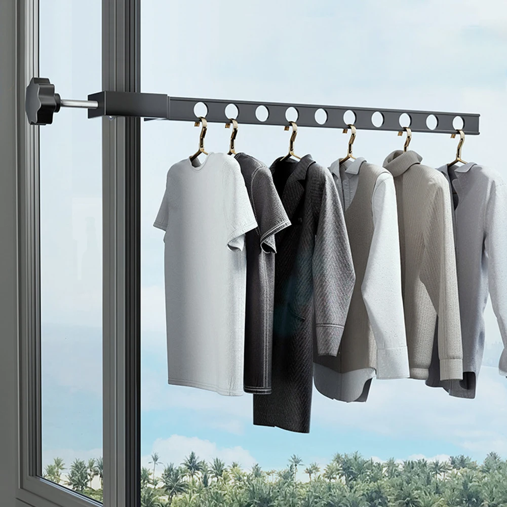 Wall Mounted Space Saver Drying Rack,Outdoor Travel Portable Hanger for Clothes,Aluminum Cloth Racks for Balcony Bathroom Closet 3