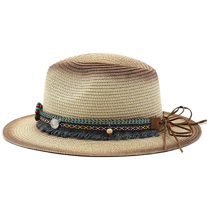 Simple Vintage Panama Hat Men Straw 