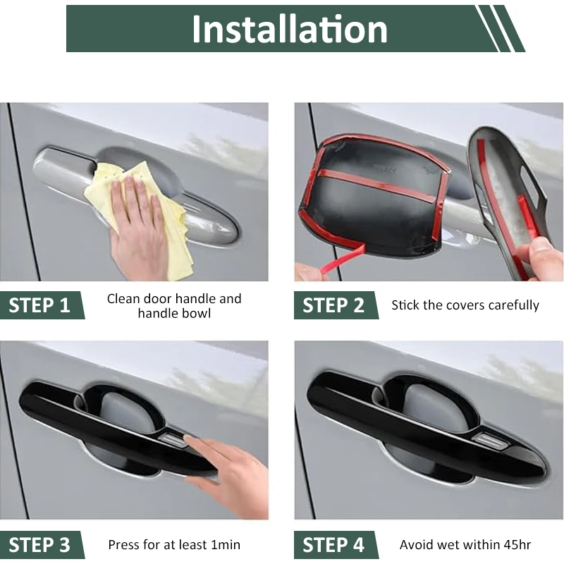 문짝 핸들 커버 트림, 도요타 이스트 Scion xA xD XP60 XP110 2002  2016 2005 2007 자동차 고급 글로스 액세서리, 스마트 스티커