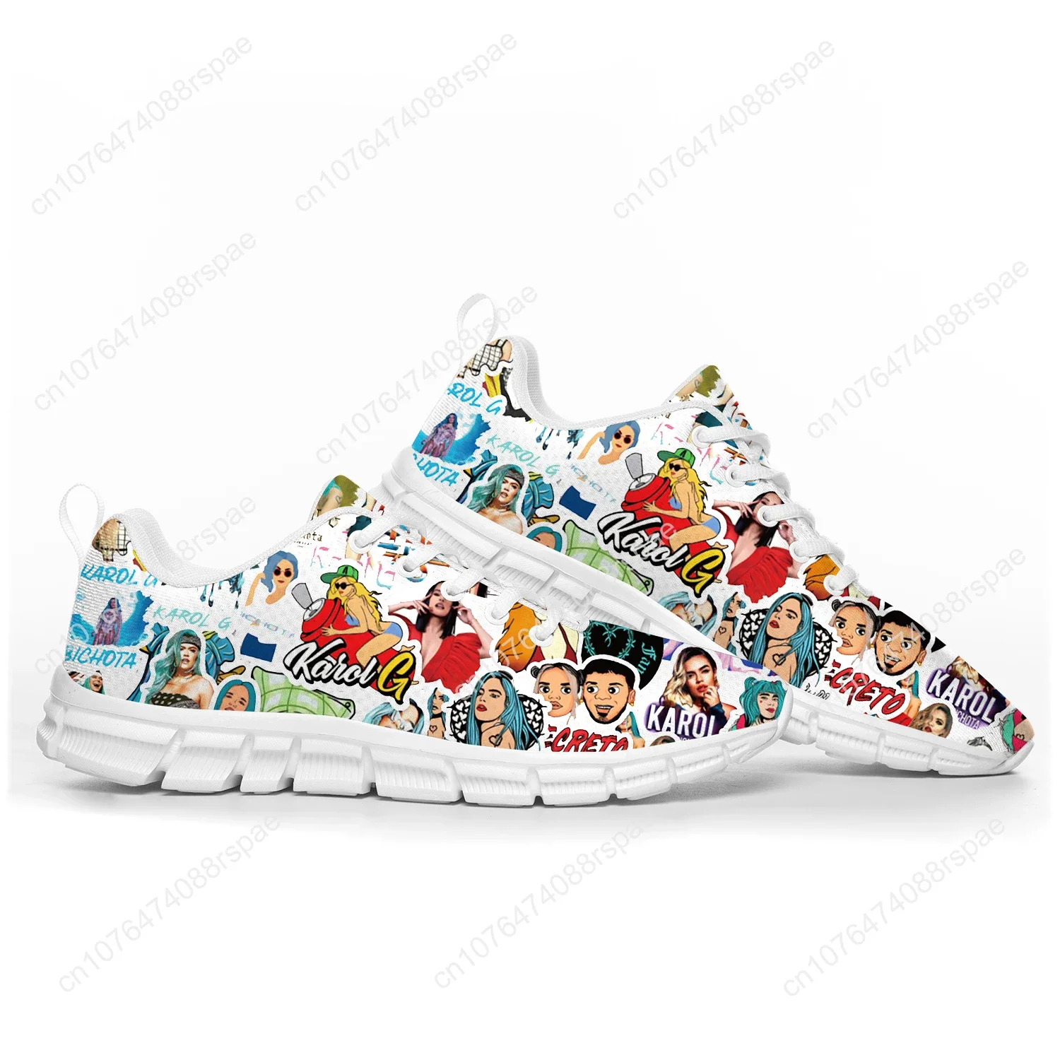 Karol G Singer Printed Sports Shoes Mens Womens Teenager Kids Children Sneakers Casual Custom High Quality Couple Shoes White