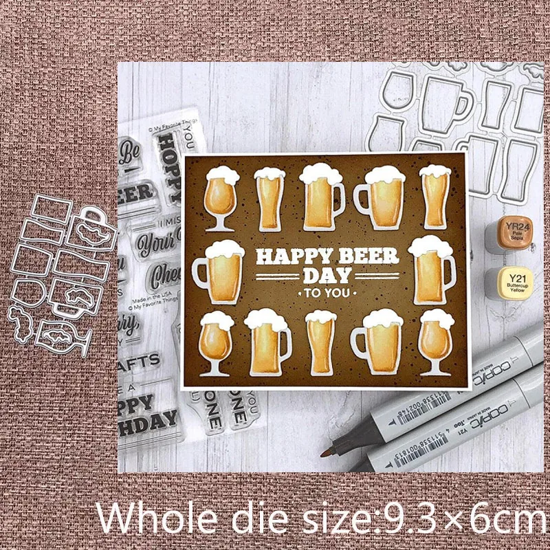 XLDesign Craft Metal stencil mold Cutting Dies beer mug decoration