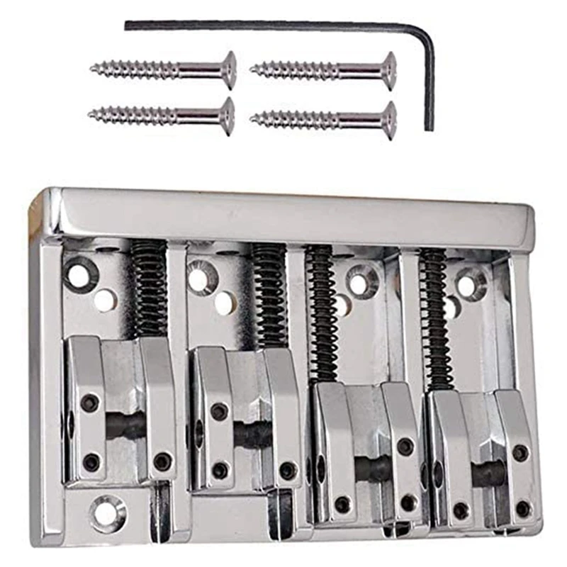 4-String Electric Bass Bridge High-End Roller Saddles Bridge Tailpieces Suit For Bass Guitar Replacement Accessories