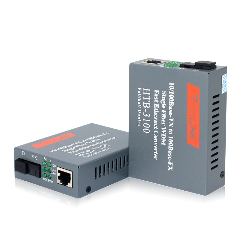 광섬유 단일 모드 SC 포트를 HTB-3100 미디어 변환기, 외부 EU 전원 공급 장치, 20km, 10 m, 100m, 1 쌍