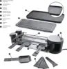 Raclette Party Grill with Granite Stone and Cast Aluminum Non Stick Grill Plate, Black 5