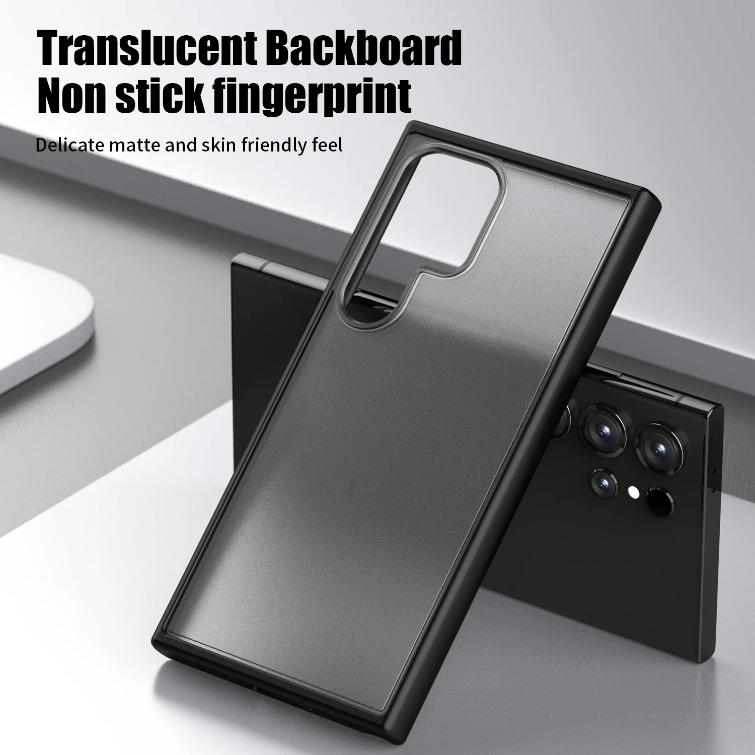 Matte Clear Shockproof Phone Case with Soft Silicone Frame Cover