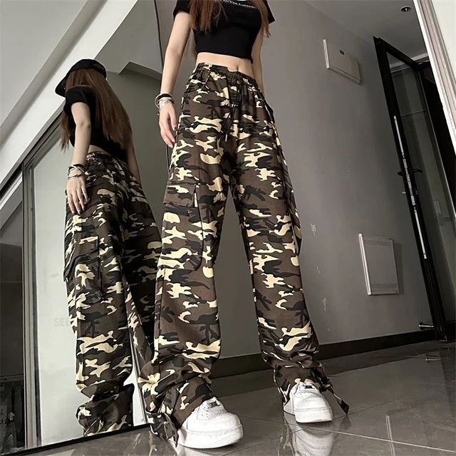 Cargo Pants Women Loose Vintage Streetwear Elastic Waist Spring Korean  Style Cool Unisex Casual All-match Mujer Fashion Daily - AliExpress