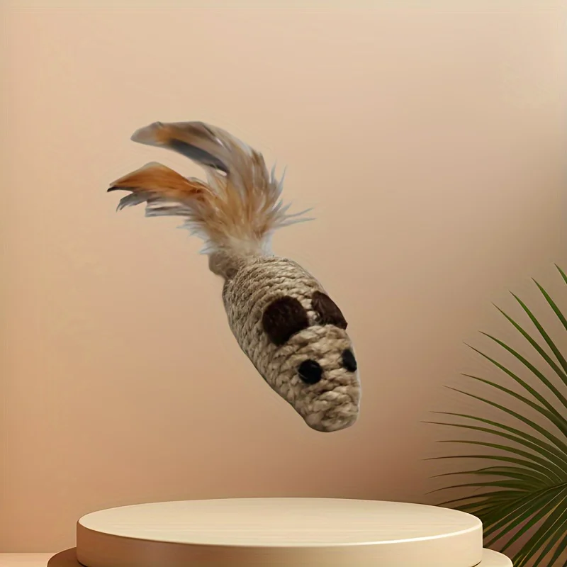 Sisal Cat Mouse Toy – Bite-Resistant Interactive Plush for Kittens (1/4 PCS) 3