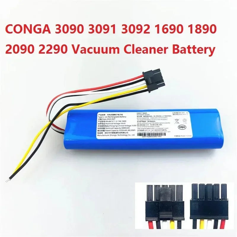 Replacement Battery 14.4V 3500mAh for For CECOTEC CONGA 3090 3091 3092 1690 1890 2090 2290 Robot Vacuum Cleaner Accessories