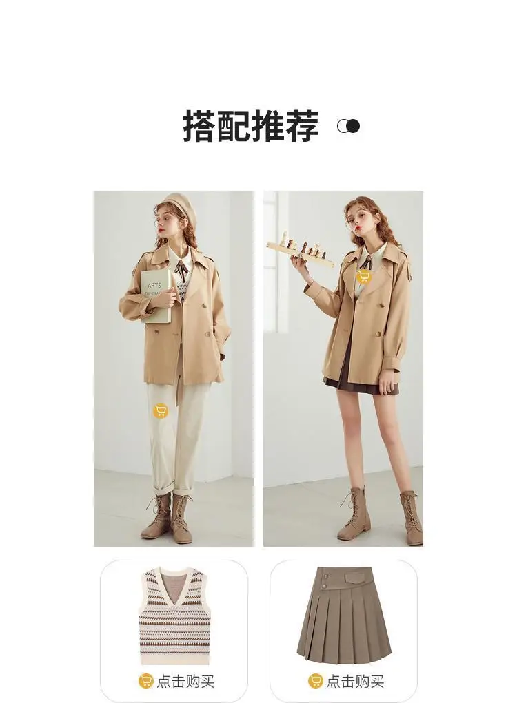 white puffer coat 2022 New Spring Autumn Women Trench Coat Double-breasted Lace-up Trench Coat Temperament Women Mid-length Windbreaker Slim Coat long bubble coat