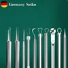 11Pcs Acne Needle Professional Tweezers Acne Remover Ultra-fine No. 5 Cell Pimples Blackhead Clip Facial Pore Cleaning Care Tool 2