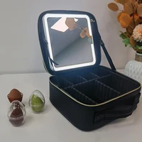 Korean Version Cosmetic Bag, Light Makeup Mirror, Portable Travel, Portable Hand, Large-capacity Skin Care Product Storage Bag 1