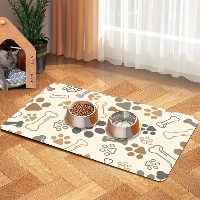 VIKAMA Pet Meal Mat Floor Mats, Diatomite Water-absorbent Easy to Clean Quick-Drying Food Mat, Dogs and Cats Feeding Placemat VIKAMA Pet Meal Mat Floor Mats, Diatomite Water-absorbent Easy to Clean Quick-Drying Food Mat, Dogs and Cats Feeding Placemat