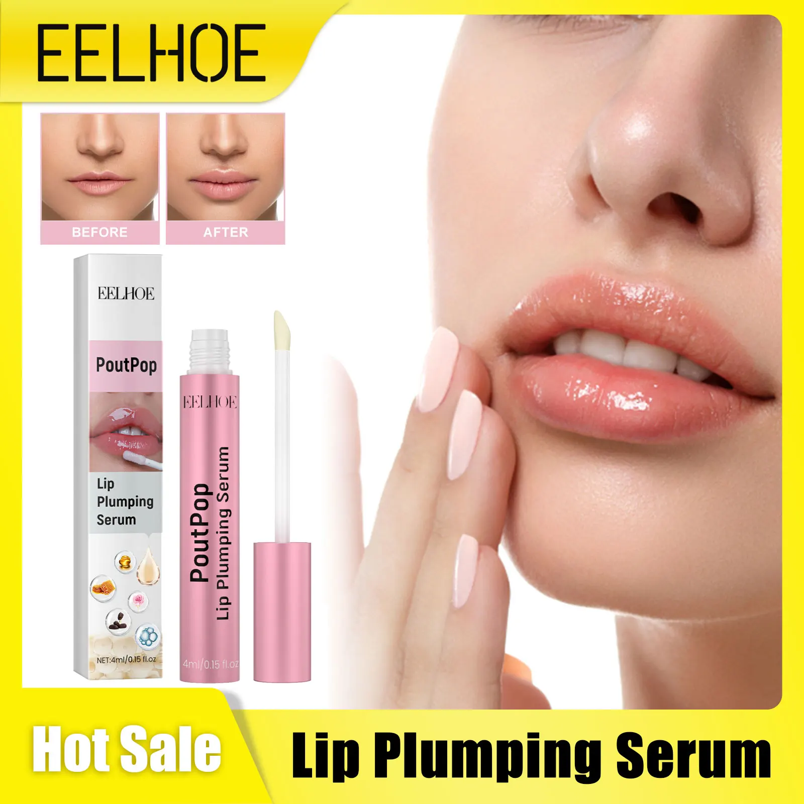 Lip Plumper Serum Reduce Lip Fine Line Volumising Moisturizing Long Lasting Repair Nourish Brighten Enhance Sexy Beauty Lip Care interior clip on wide angle rearview mirror enhance your driving safety sturdy long lifespan effective convex rear view mirror