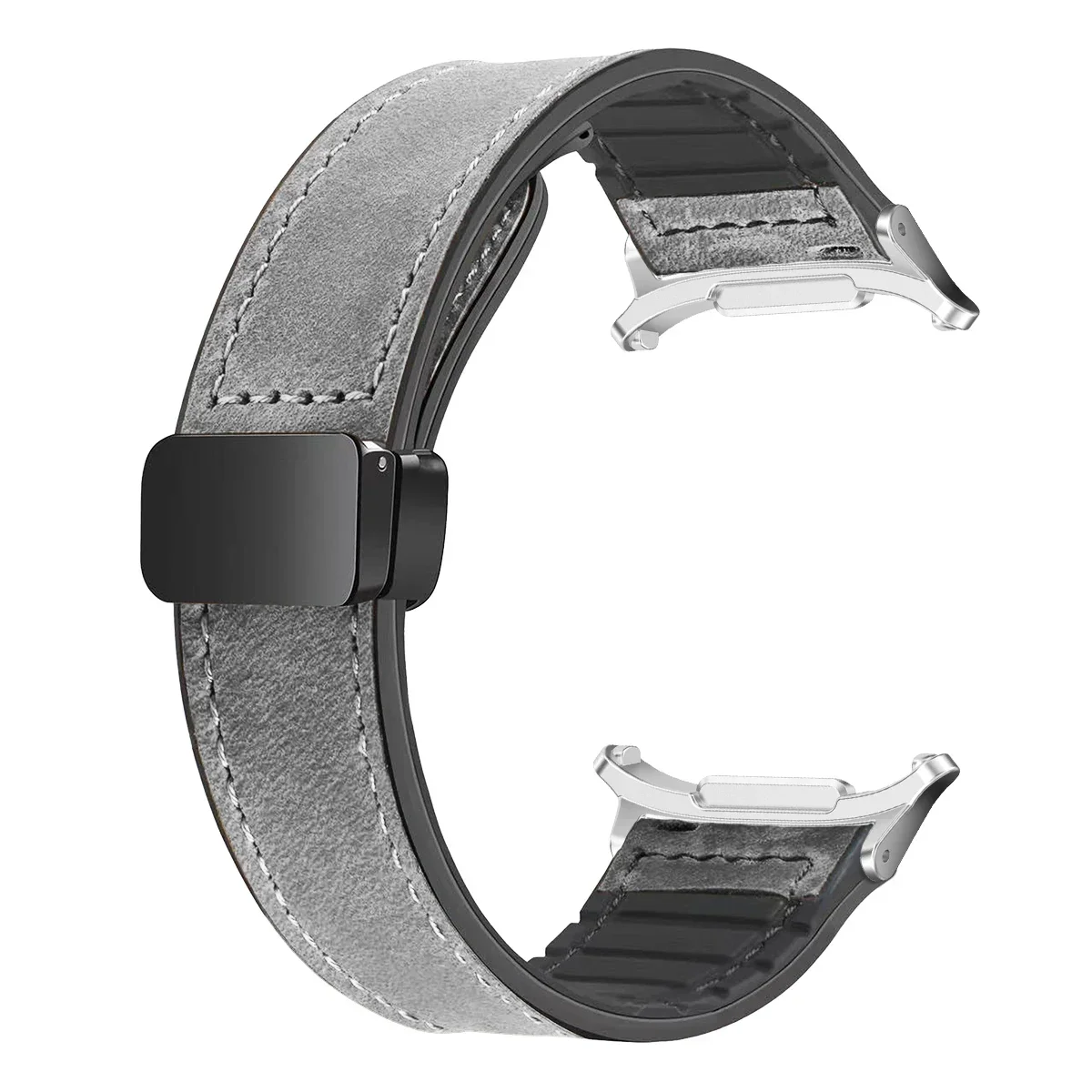 Premium Leather Silicone Magnetic Band Bracelet