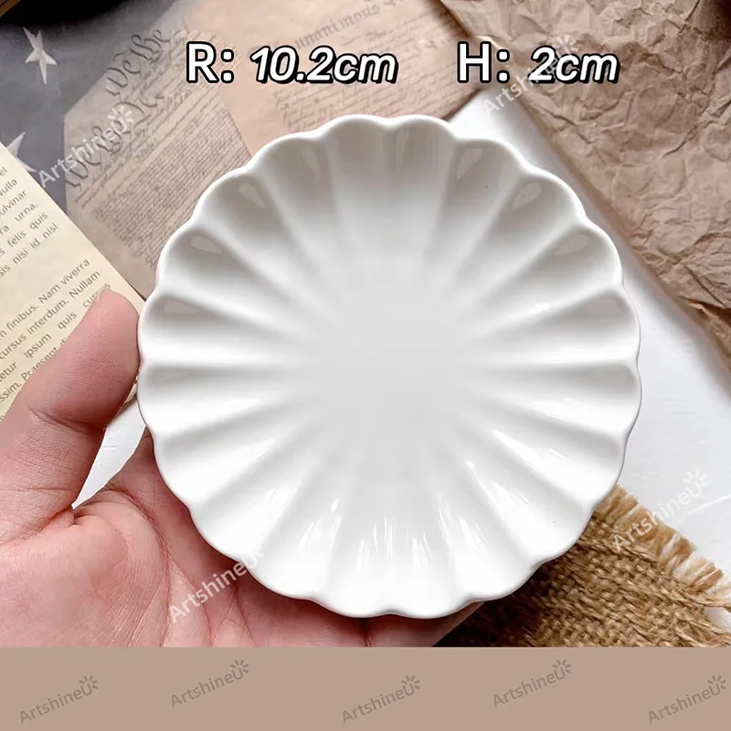 귀여운 세라믹 팔레트, 다양한 스타일 휴대용 미니 본 차이나 팔레트 트레이, 수채화 구아슈 아크릴 페인팅 용품