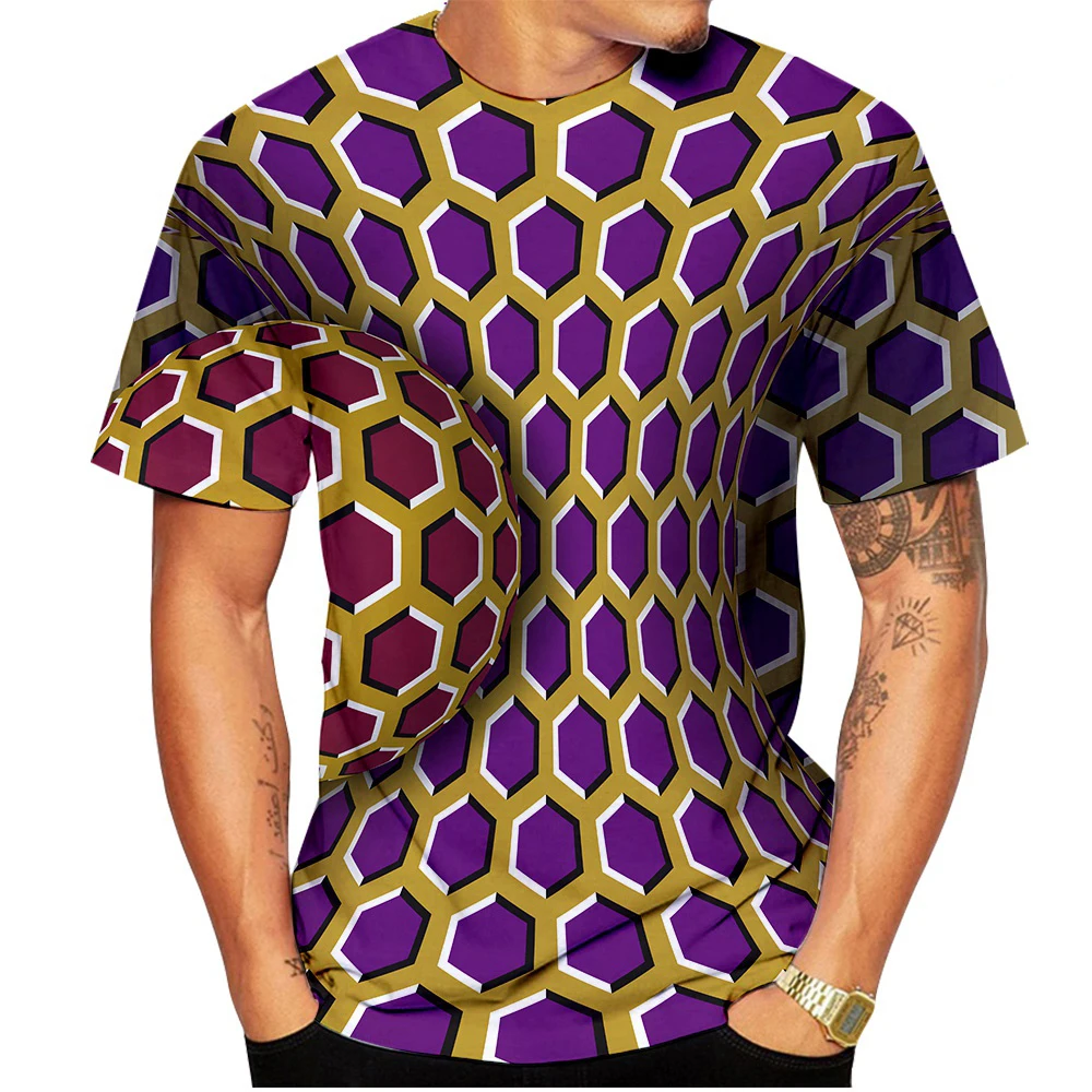 

Летняя модная черно-белая гипнотическая Мужская футболка с 3D-принтом головокружения Повседневная рубашка забавный Топ