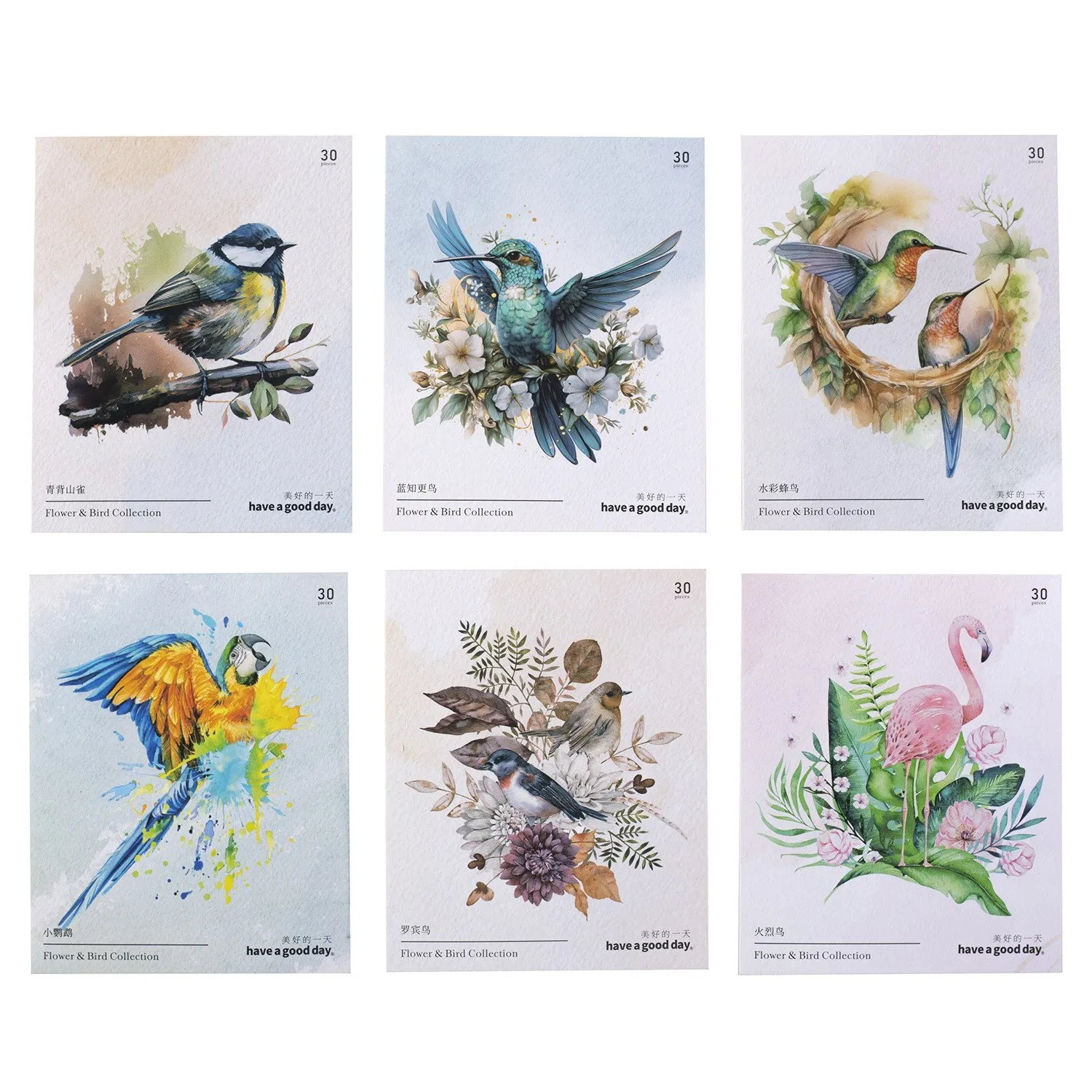 30 Pcs Vintage Flower Bird Stickers Waterproof Decorative Decals for Journaling Scrapbooking Journal Planner