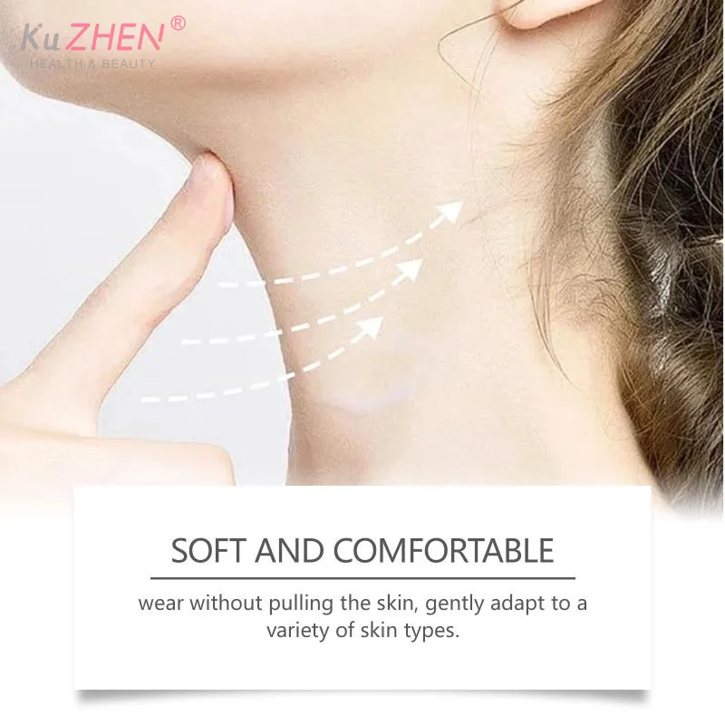 20Pcs 고무 보이지 않는 목 리프팅 테이프 패치 방수 탄력 목 주름 제거 접착 스티커 페이스 리프트 테이프