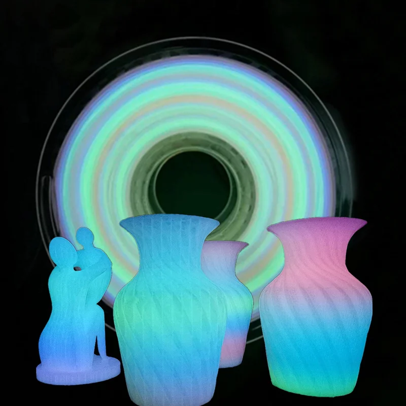 3D Printer PLA Glow In The Dark 1.75mm Printer Filament 3D Printing Sublimation Material 1kg 500g 250g Rainbow Firefly Green