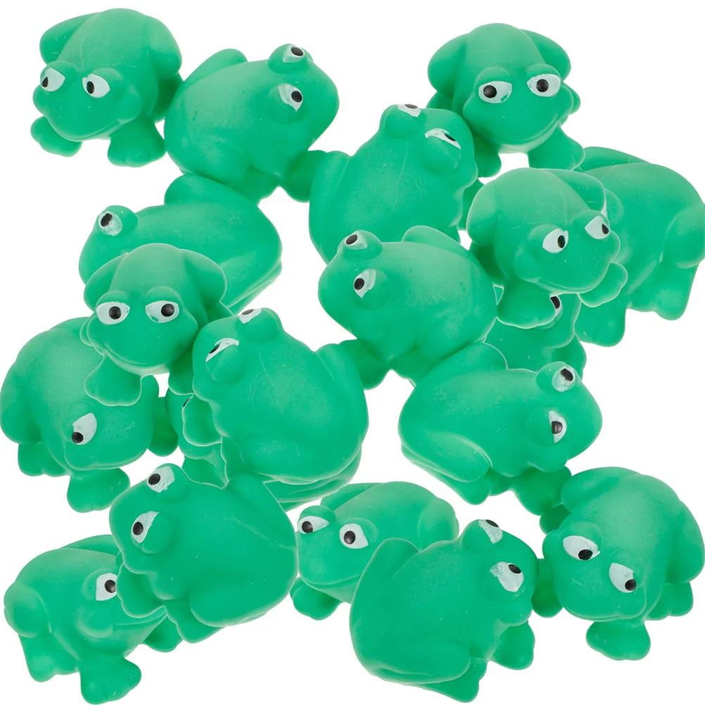 

Children's Water Toys Shower Squeaky Frogs Models Bath Figurines Micro Figures Tubs