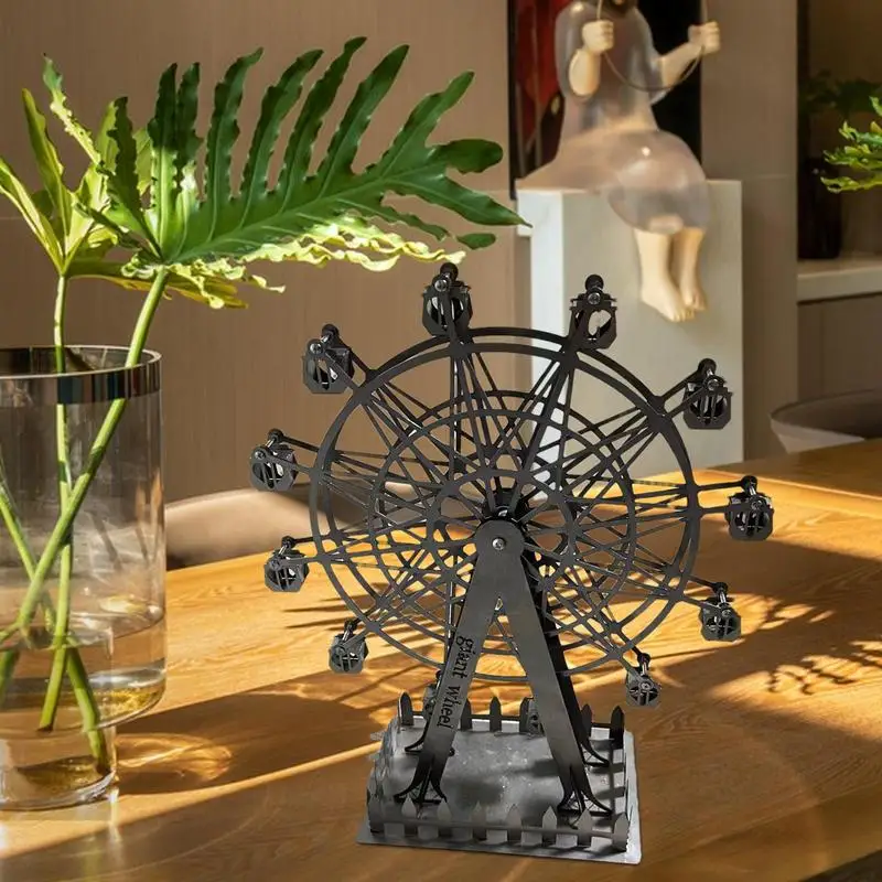 

Vintage Ferris Wheel Statue Tabletop Art Photo Prop Living Room Decorations Spinning1 Ferris Wheel Metal Crafts Ornaments