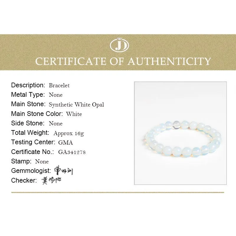 Opal Moon Stone Stretch Cord Rope Bracelet Jewelry