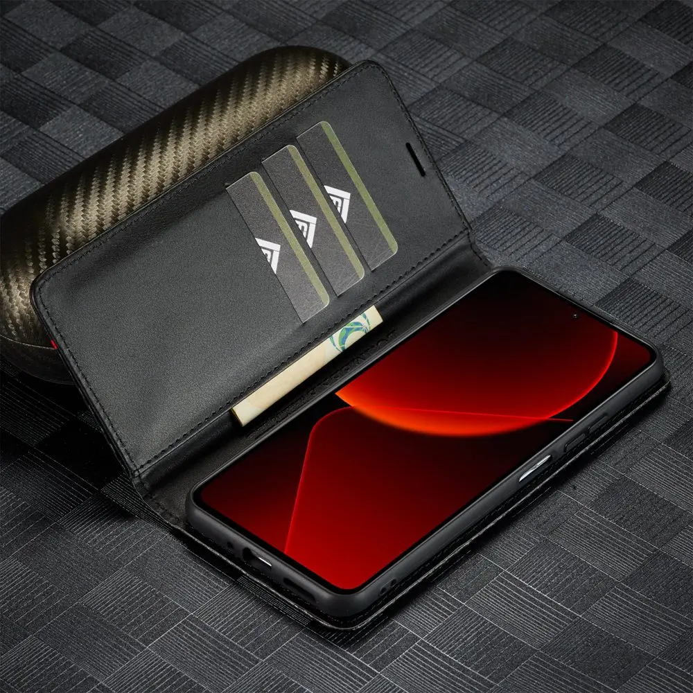 Leather Fiber Grain Wallet Flip Case – Sleek and Durable Phone Cover