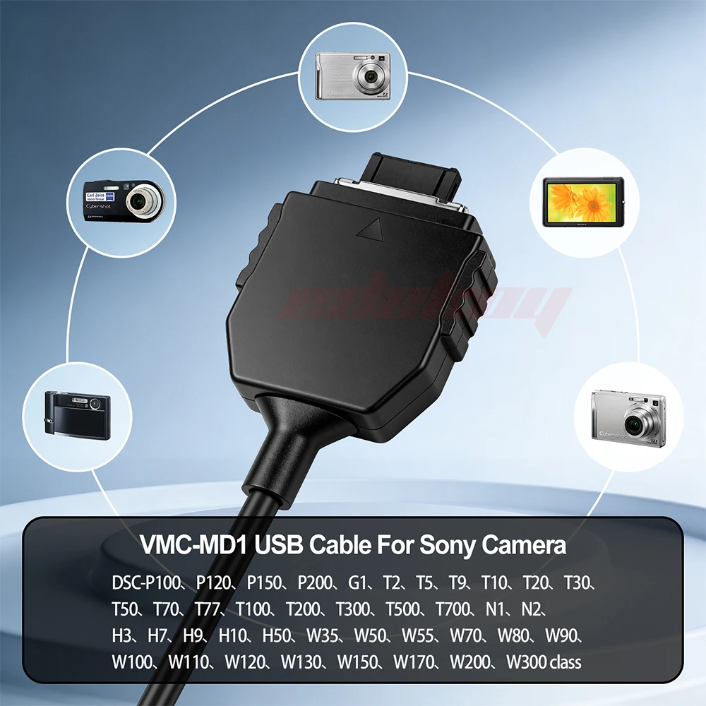 Cyber-shot DSC-P100,P200,G1,M2,F88,T2,T30,T100,TX1,N2,H9,H10,W35,W70,W100,W150,W100 카메라용  케이블 USB(VMC-MD1)