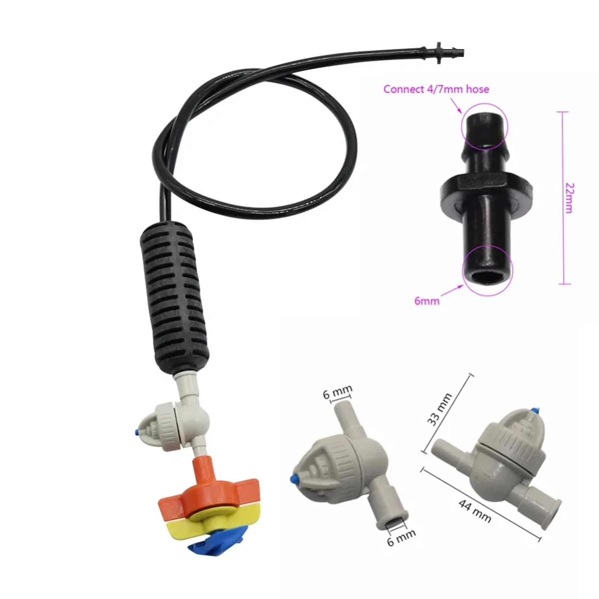 Greenhouse Hanging Sprinkler 360 Degree Rotating Misting Nozzle with Anti-drip Device Agriculture Irrigation Sprayer 10 Sets