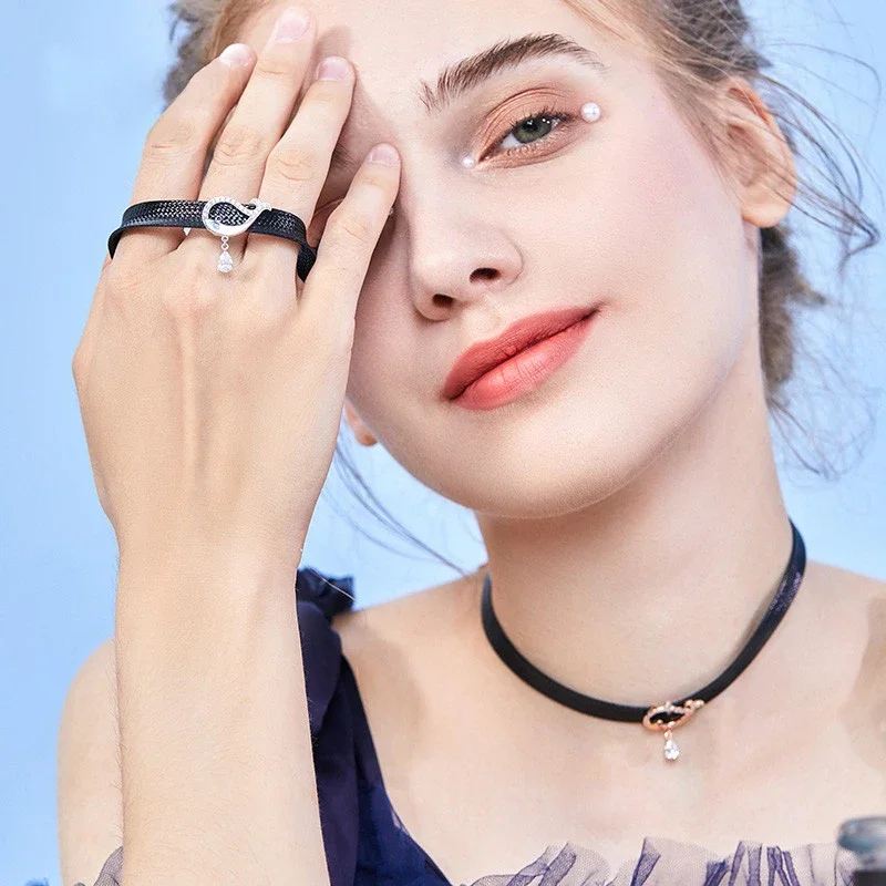 KALETINE  & 블랙 브레이드 초커 목걸이 여성을위한 Chocker Colar Fish 동물 쥬얼리 소녀를위한 블랙 로프 선물