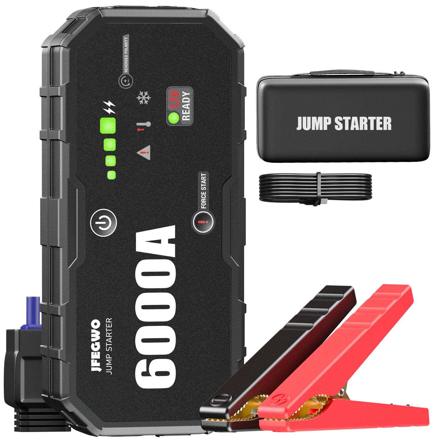 Car 6000A Portable 12V Jump Starter Power Bank 12V Auto Battery Charger Booster Emergency Starting Device For Pickup,SUV,Trucks