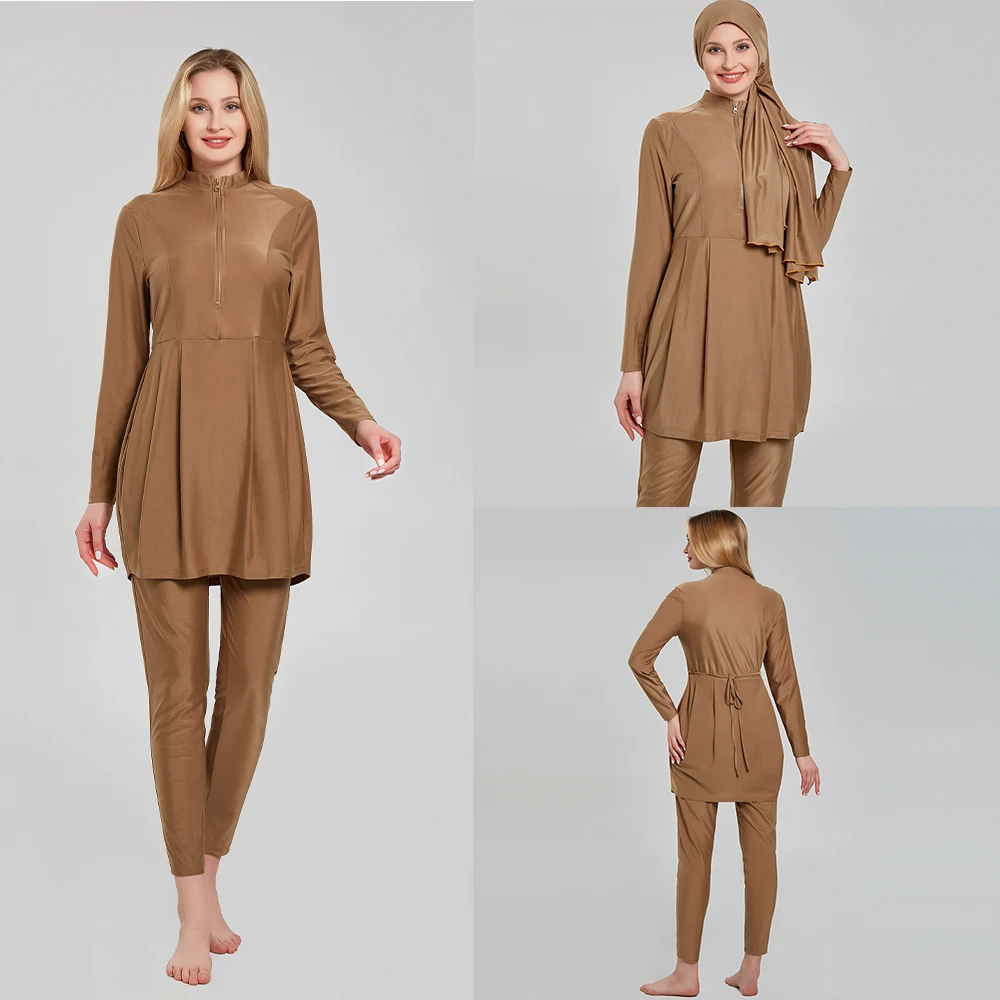 New Woman Costumi Da Bagno Musulmani Burkini Mujer Maillot De Bain Cappuccio Per Capelli Cappellino Modesto Burqini Islamico Hijab Beach Bourkini Pool