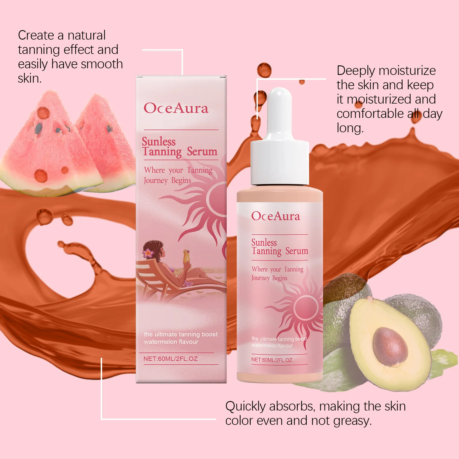 Tan Boosting Serum Tanning Enhancer Sunless Bronzing Accelerate Darkening Glow Brown Summer Beach Sexy Tone Self Tanner Essence