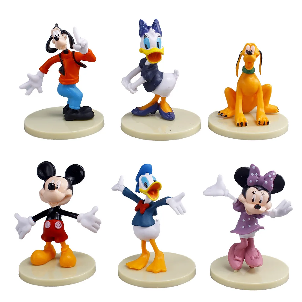 

Anime Disney Mickey Mouse 6-8cm Height Figures Minnie Mouse Donald Duck Goofy Model Dolls Kids Birthday Cake Decoration Gift