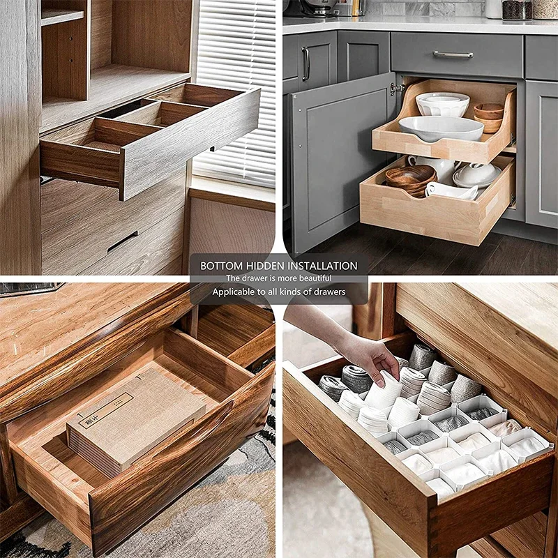 Description Picture 6 of itemUnder-Mount Drawer Runners Full Extension Soft Close Concealed Furniture Drawer Slides with Couplings 3 Full Extension 1 Pair