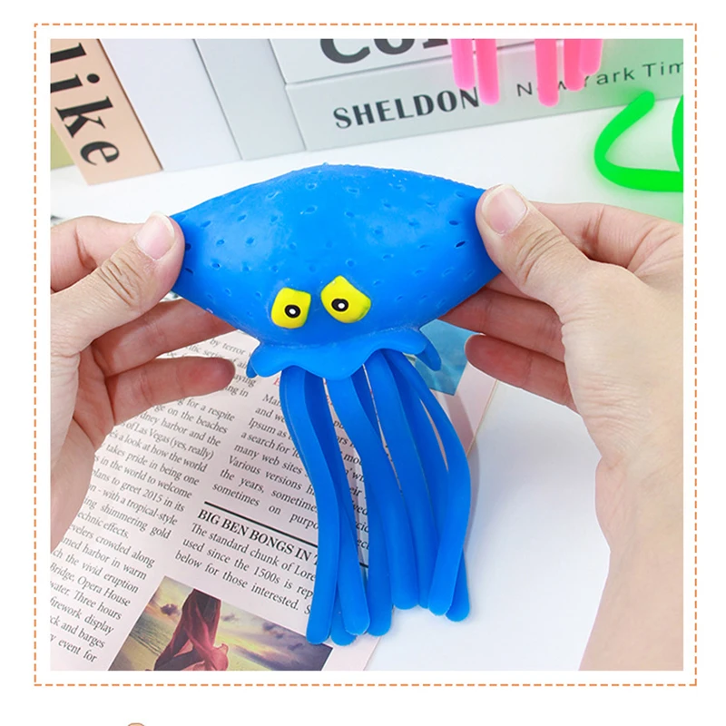 

Octopus Pinching Music Marine Animals Children Bathe Toys TPR Playing In The Water Decompression Simulation Multicolor