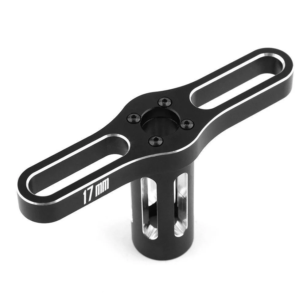 Adaptateur roue hexagonale 17mm pour voiture RC - Métal noir/rouge