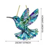 Acrylic Blue Hummingbird Pendant Crafts Decoration Gift Window Hanging 2d Glass Bead Garland With Tassels Home Decorations 4