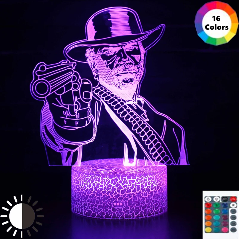 

Game Red Dead Redemption 2 Figure Lamp Video Gaming Setup RDR2 Gift For Kids Boyfriend RGB Night Light Gamer Room Arthur Morgan