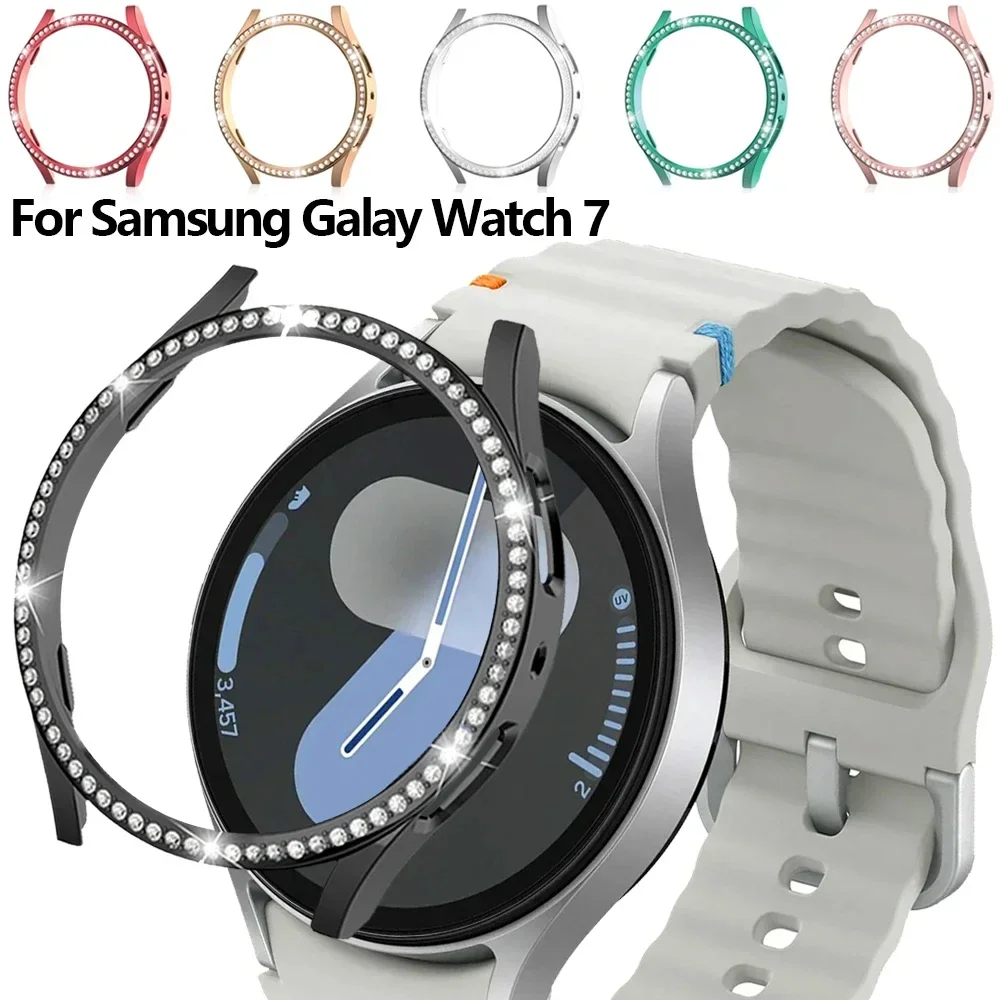 Elegant Diamond Crystal Watch Cover - Premium Protective PC Hollow Anti-Fall Case