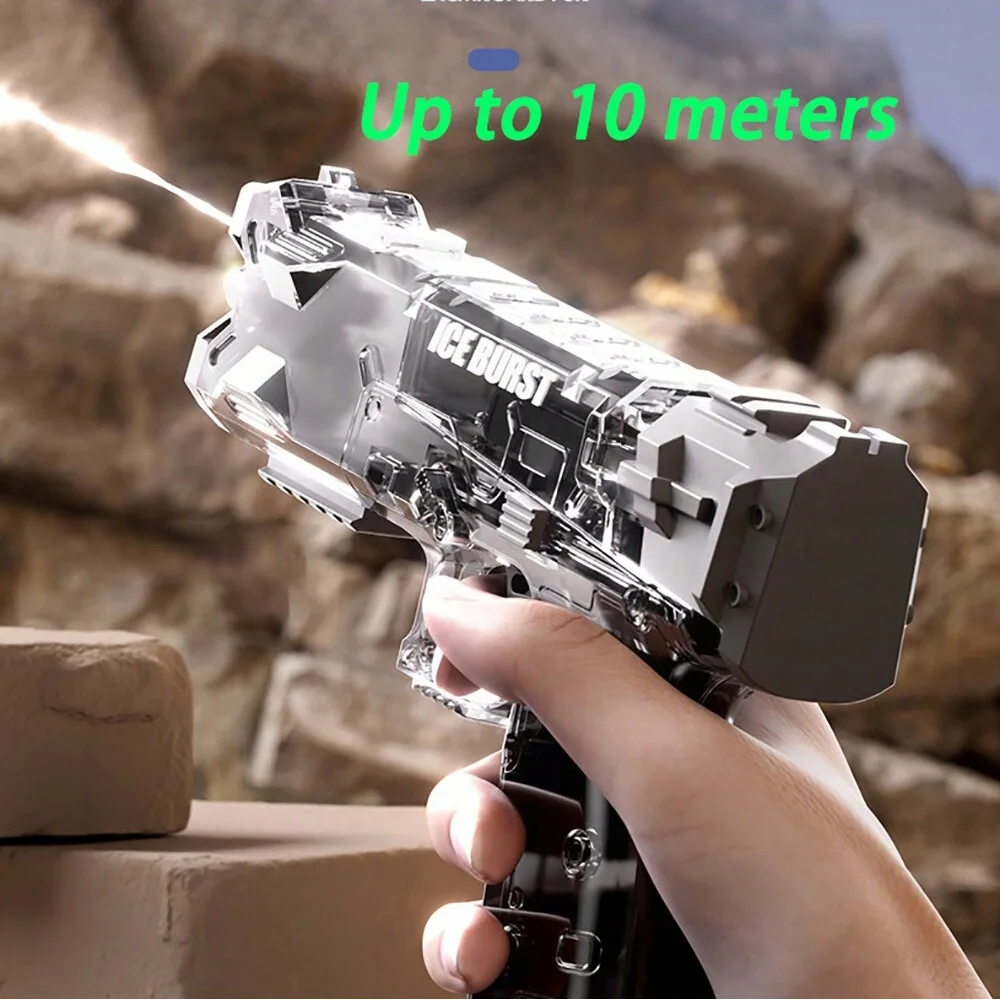 New Summer Transparent Cool Outdoor Water Gun Toy Manual Burst Water Gun Automatic Back Boring Desert Eagle Pistol Water Toy Gun 2