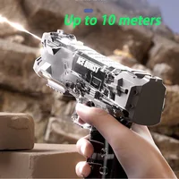 New Summer Transparent Cool Outdoor Water Gun Toy Manual Burst Water Gun Automatic Back Boring Desert Eagle Pistol Water Toy Gun 2