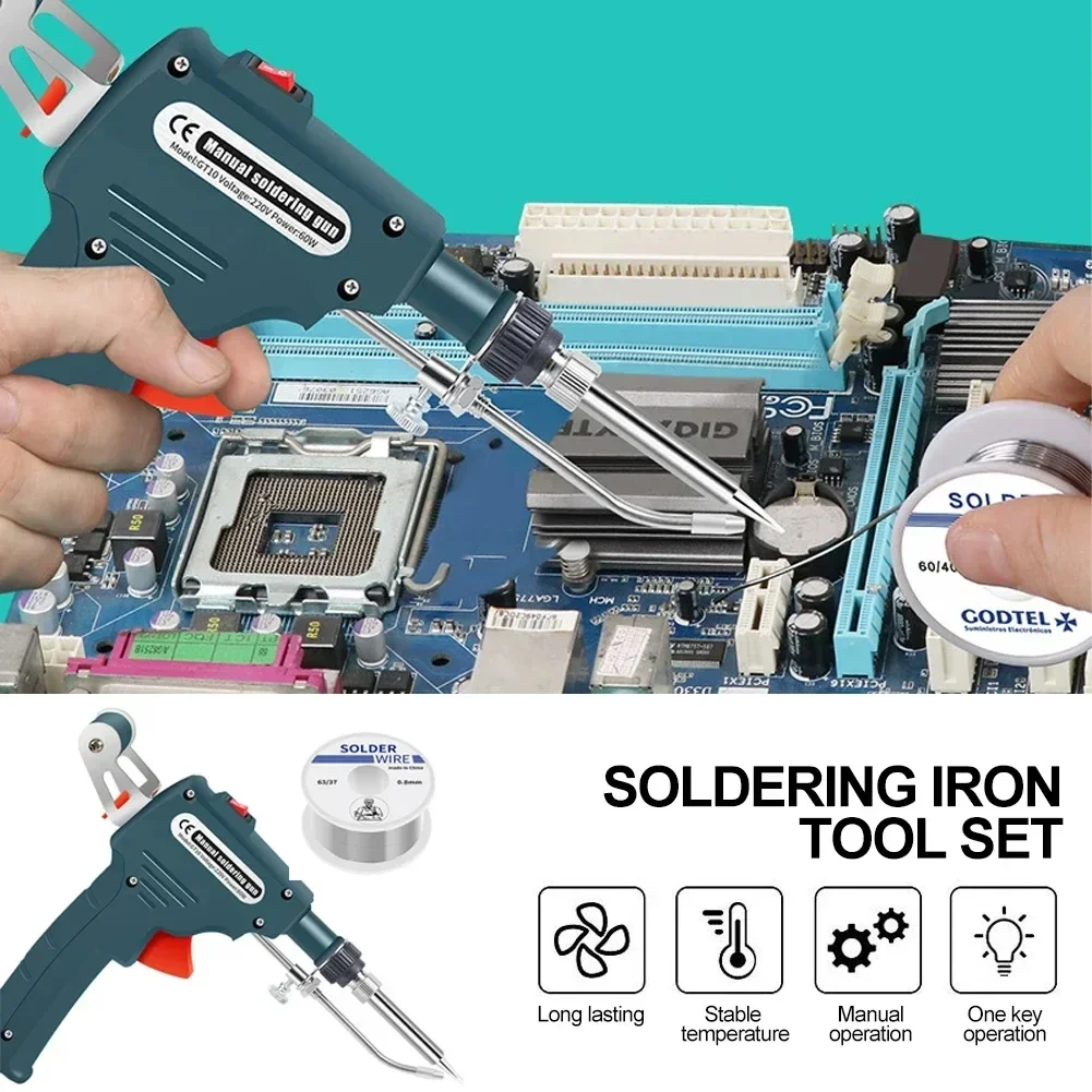 Soldering Gun, NEWACALOX Automatic 60W Electronics Solder Iron Gun Kit
