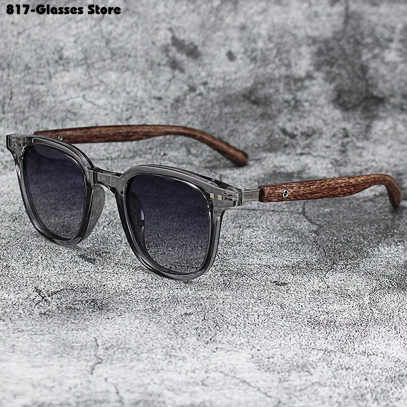 Occhiali Da Sole Per Uomo Donna Trendy Retro Wood Grain Polarized Uv Protection Eyewear Ciclismo Outdoor Street Photography