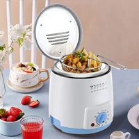 Smokeless Multifunctional 0.5L Mini Electric Oil Fryer Oven French Fries Chicken Frying Pot Grill Fried Fish Hotpot Machine EU 1